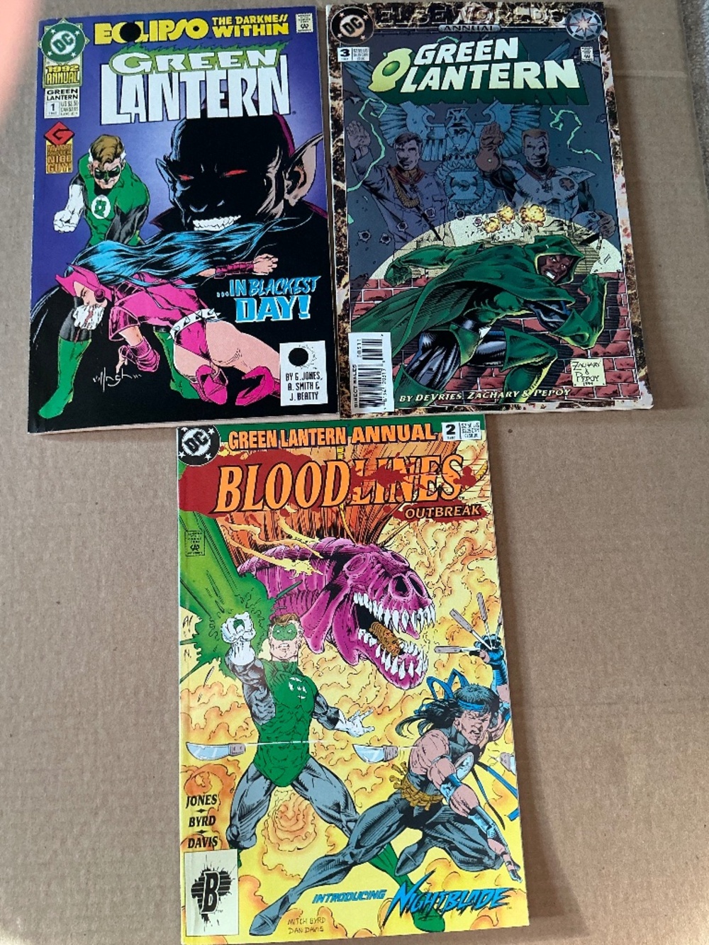 DC Comics Green Lantern Annual 1 & 3 with Bloodlines Outbreak issue 2